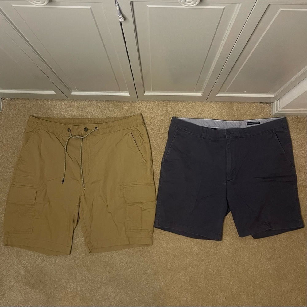 Lot of 2 Cremieux Navy & Tan Shorts